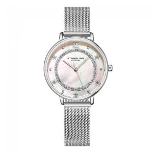 Relógio Feminino Stuhrling Symphony 3993 Quartzo 34mm, Prata Clássico