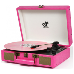 Vitrola Toca Discos Retrô 2026 Vitrola, 3 Velocidades com Funções Bluetooth, FM, USB, 110V, DANFI AUDIO DF, TE 2026PK, Rosa