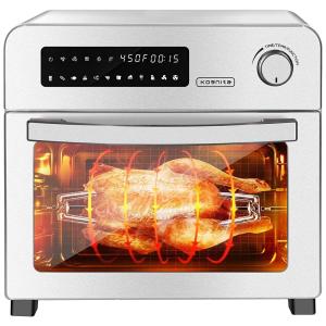 Fritadeira Elétrica 23L Multifuncional com Painel de Controle Digital, 1700W, 110v, KOGNITA 24.3 QT Air Fryer Toaster Oven, Prateado