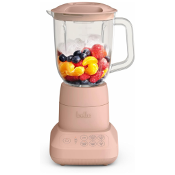 Liquidificador de Bancada e Espremedor com 10 Velocidades, Capacidade de 1,4L e Lâmina de Aço Inoxidável, 110V 450W, BELLA, Rosa Claro