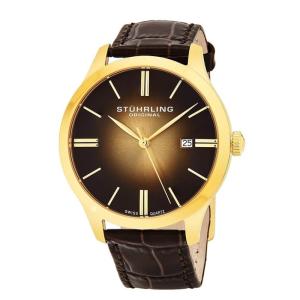 Relógio Masculino Stuhrling Cuvette II 490 Quartzo 42mm, Marrom