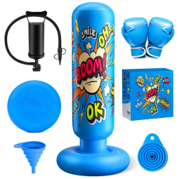 NOCNPSW Saco de Pancadas Inflável para Crianças – Treino de Boxe, Karatê e Taekwondo, Azul