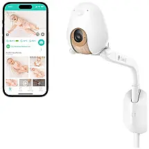 Babá Eletrônica Cubo Ai com Suporte de Parede, Tela 1080p HD, Visão Noturna e 2 Saídas de Audio, CUBOAI 000 CUWMGM 21, Branco