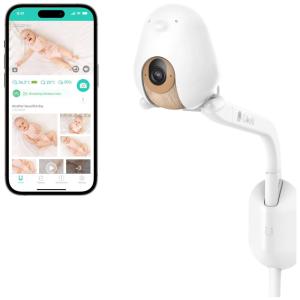 Babá Eletrônica Cubo Ai com Suporte de Parede, Tela 1080p HD, Visão Noturna e 2 Saídas de Audio, CUBOAI 000 CUWMGM 21, Branco