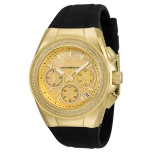Relgio feminino TechnoMarine Cruise Diva com madreprola, 40mm, preto - TM-120041