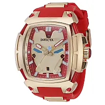 Relógio Masculino Analógico de Quartzo 53mm, Invicta Marvel Ironman 42041, Vermelho e Dourado