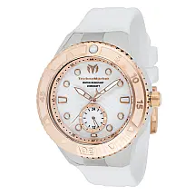 Relgio feminino TechnoMarine Cruise Monogram com mostrador em madreprola - 44 mm. Branco TM-121241