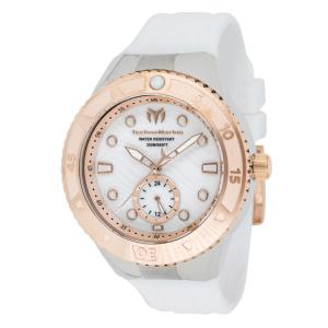 Relgio feminino TechnoMarine Cruise Monogram com mostrador em madreprola - 44 mm. Branco TM-121241