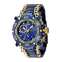 Relgio feminino gladiador com mostrador em madreprola - 43,2 mm. Ouro. Azul Escuro 42241