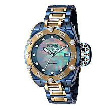 Relgio feminino Reserve Flying Fox Automtico com mostrador em madreprola - 42 mm. Ao. Cqui. Azul Escuro 43241