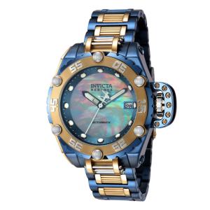 Relgio feminino Reserve Flying Fox Automtico com mostrador em madreprola - 42 mm. Ao. Cqui. Azul Escuro 43241