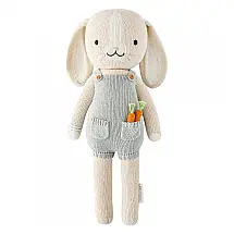 Coelho de Pelúcia de 33 cm, Feito à Mão, 100% Algodão Perfeito para Abraçar, Cuddle + Kind