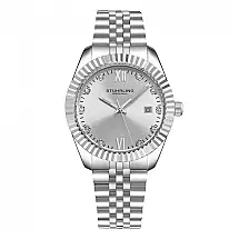 Relógio Stuhrling Gamine Classic 42mm Prateado com Mostrador e Pulseira em Aço Inoxidável