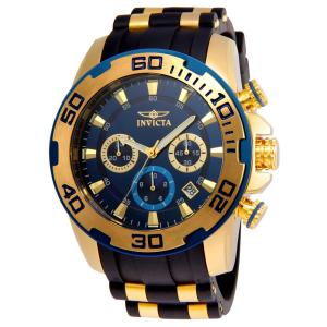 Relógio Masculino Pro Diver SCUBA, Invicta 22341, Preto, Dourado e Azul Escuro