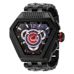 MLB Chicago Cubs Relgio masculino calibre Ronda Z60 suo com mostrador em madreprola - 53 mm. Preto 42641