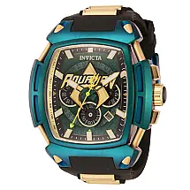 DC Comics Aquaman Relgio Masculino - 53mm. Ouro. Preto 43741