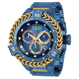Relgio masculino reserva Herc Swiss Ronda Z60 calibre com mostrador madreprola - 53 mm. Ouro. Azul Escuro 34841