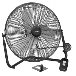 Ventilador de Piso com QuickMount para Uso no Chão ou na Parede, 3 Velocidades e Controle Remoto, 110V, Lasko H20660, Preto