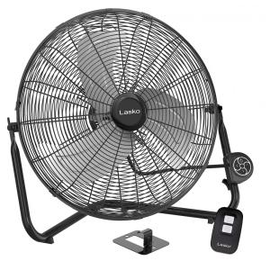 Ventilador de Piso com QuickMount para Uso no Chão ou na Parede, 3 Velocidades e Controle Remoto, 110V, Lasko H20660, Preto