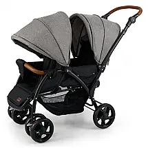 Carrinho Duplo INFANS Cinza Claro Tandem Dobrador 6 Meses a 66 kg