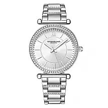 Relógio Masculino Stuhrling C905 36mm Prata Clássico com Pulseira em Aço Inoxidável Resistente