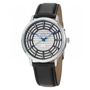 Relógio Coliseu 398 40mm com Mostrador Cinza e Pulseira de Couro Preto - Stuhrling
