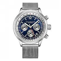 Relógio Masculino Stuhrling Monaco 4015 Quartzo 44mm com Cronográfo, Prata