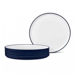 Conjunto de Pratos para Salada e Sobremesa com 4 Peças, Formato Redondo, Material de Porcelana e Designer Minimalista, Noritake G015-205D