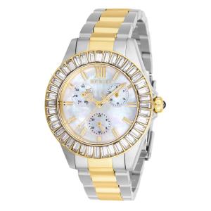 Relógio Feminino Angel com Mostrador Madrepérola, Invicta 28451, Prata e Dourado