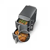 Fritadeira a Ar Ninja SL451 DoubleStack Zona Dupla 2 Cestos 9,5 L com Termômetro 110V