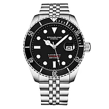 Relgio Automtico Depthmaster 4045 com 44mm de dimetro, mostrador preto e moldura preta Stuhrling