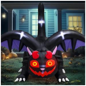 Dragão Inflável com LED Vermelho para Decoração de Halloween