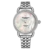 Relógio Feminino Stuhrling Symphony 3955 Quartz 38mm Prata Clássico Elegante e Sofisticado