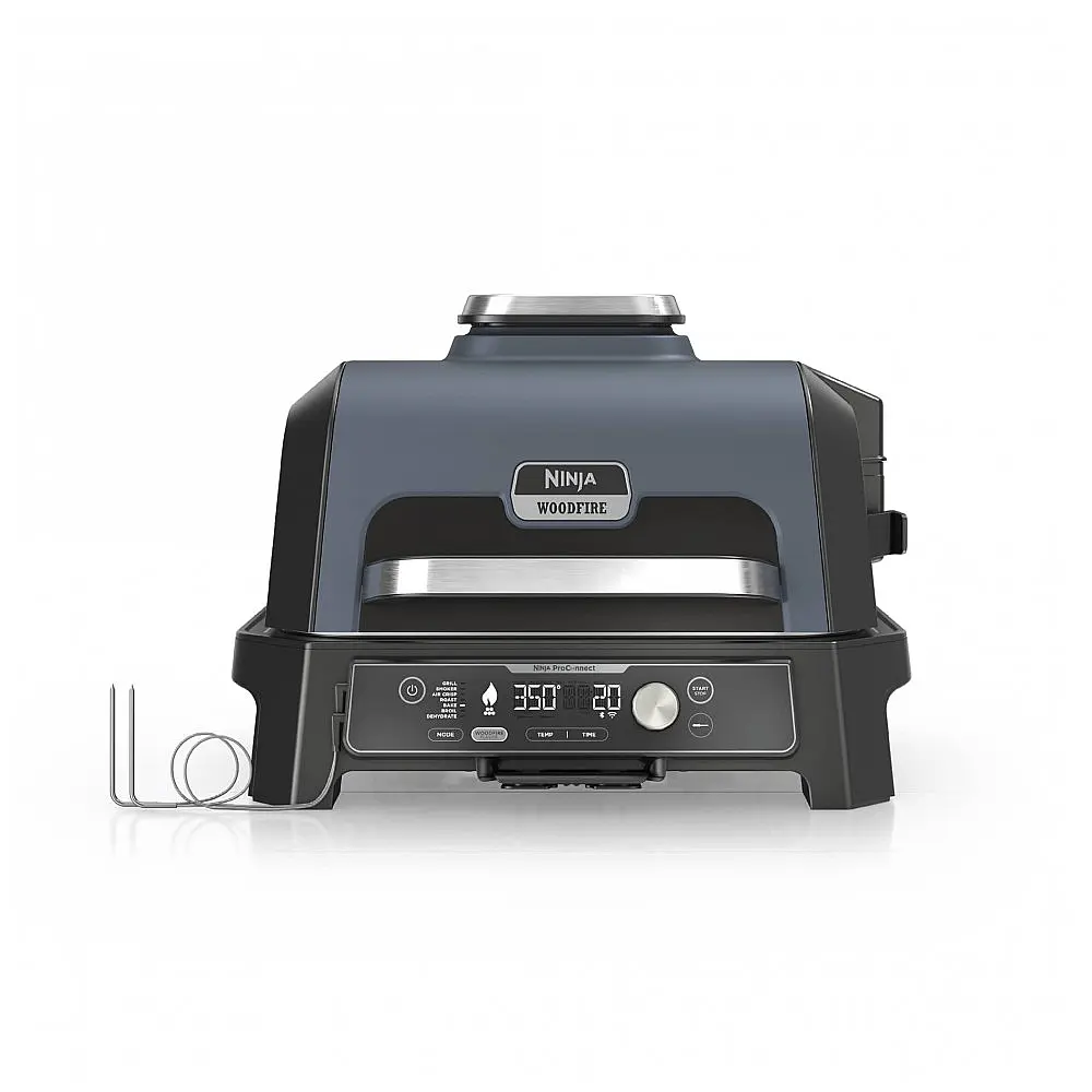Grill Ninja OG951 Woodfire Premium XL 7-em-1 Defumador BBQ Air Fryer Azul Costeiro 110V