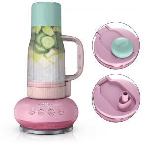 Liquidificador Pessoal Ninja Blendboss Rosa 770 ml Copo Viagem Tampa Antivazamento Auto-iQ 110V