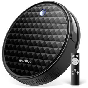 Aspirador Robô com Sucção Forte de 2200Pa, Silencioso e Autonomia de 2H, 110V, EICOBOT R21, Preto