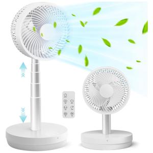 Ventilador Oscilante 2 em 1 Dobrável e Portátil com 10 Velocidades e Controle Remoto, 110V, Antarctic Star, Branco