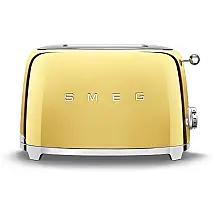 Torradeira Elétrica Smeg, 2 Fatias, Aço Inoxidável, Dourada 110V