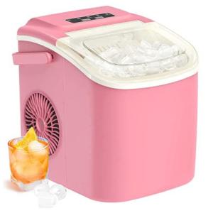 Máquina de Gelo portátil com Capacidade para 12 kg em 24H, Autolimpeza, Colher e Cesta de Gelo, 110V 115W, Zlinke, Roxa