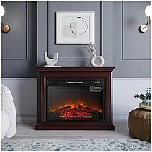 Lareira Elétrica de Embutir A62x78L com Controle Remoto, 1500W, 110v, BELLEZE 050 HA 50098 WB, Marrom