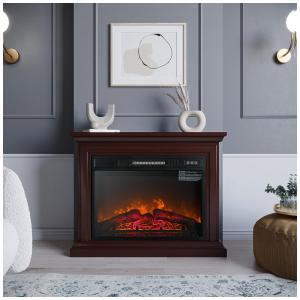 Lareira Elétrica de Embutir A62x78L com Controle Remoto, 1500W, 110v, BELLEZE 050 HA 50098 WB, Marrom