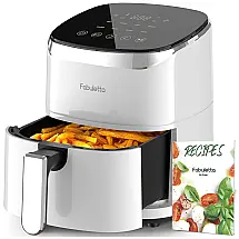 Fritadeira Elétrica AirFryer 4.2L com Painel Digital e Livro de Receitas, 1550W, 110v, FABULETTA, Preto