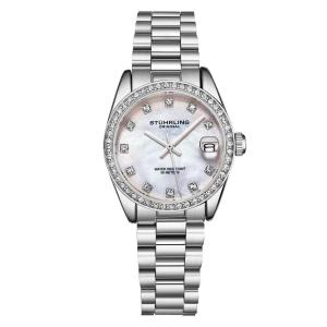 Relógio Stuhrling Lineage 3936 31mm Mostrador Prateado Pulseira Aço Inoxidável Prateado Masculino