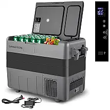 Cooler Elétrico Automotivo Portátil 50 Litros com Painel de LED, CHANGE MOORE, Cinza