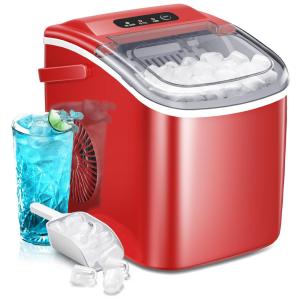 Máquina de Gelo até 11 kg em 24H Portátil, 110v, AGLUCKY, Vermelho