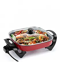 Frigideira Elétrica Holstein Housewares Vermelha Antiaderente sem PFOA 1400W 110V, 31,5cm, Modelo HH-09198003R