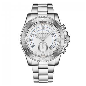 Relógio Stuhrling Brigadeiro 3966 Aço Inox, Mostrador Branco, Pulseira Aço Inox Resistente e Elegante