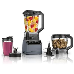 Liquidificador Ninja Grand Kitchen System 1200W com 4 Programas Auto-iQ para Smoothies, Extratos, Picar e Massas - Cinza Vapor