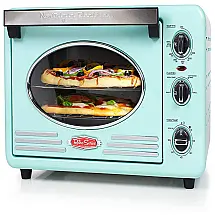 Nostalgia Retro Forno Elétrico de Bancada Multifuncional com Cronometro, 110V, Azul Turquesa