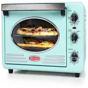 Nostalgia Retro Forno Elétrico de Bancada Multifuncional com Cronometro, 110V, Azul Turquesa